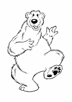 A coloring page of bear in the big blue house